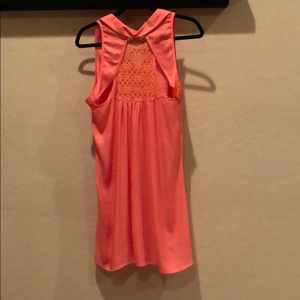 Bar III XL Coral (semi open back)Tank Dress w/Lace
